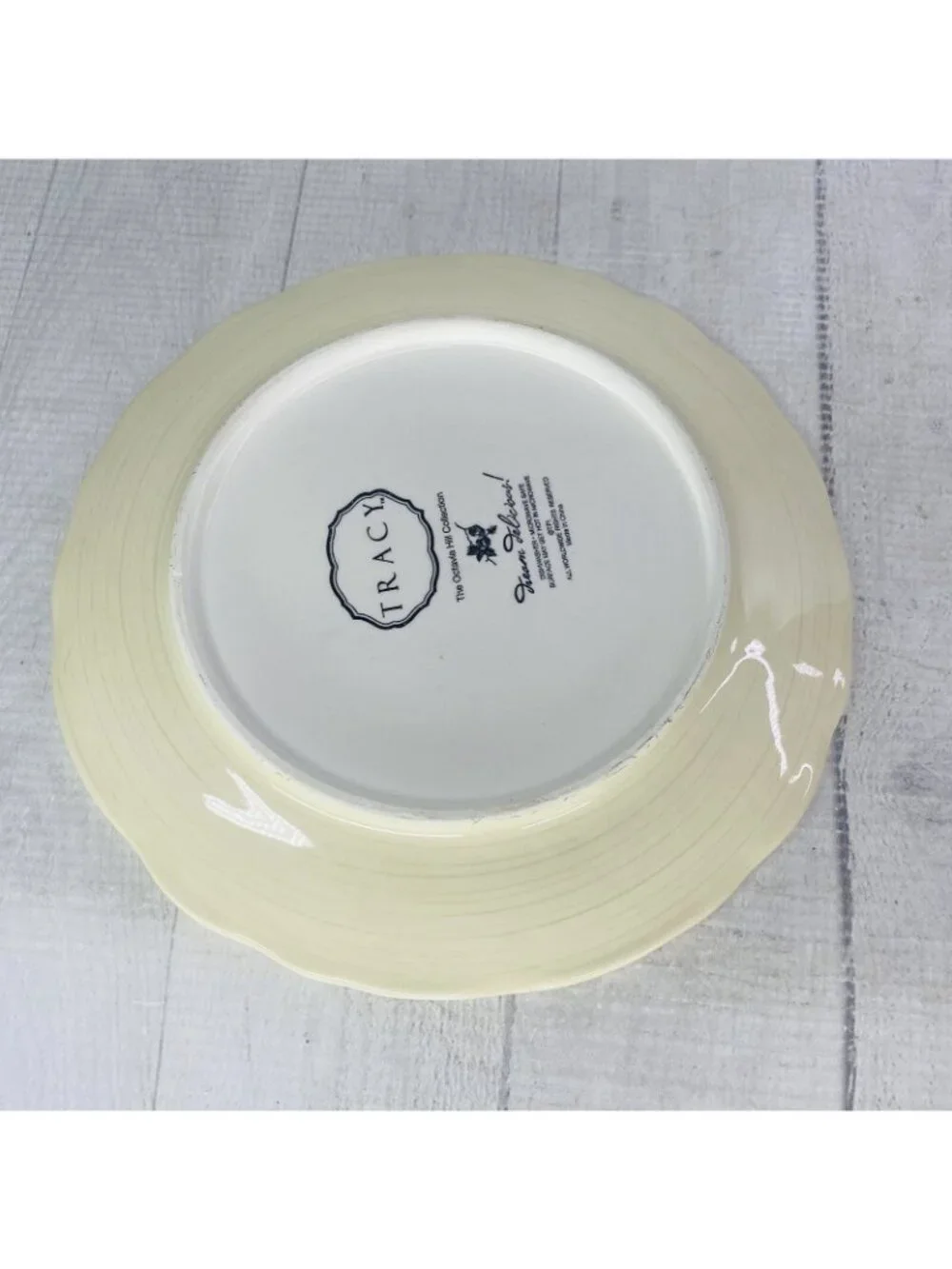 Tracy OCTAVIA HILL Solid Cream Twisted Rope Edge Ceramic 8